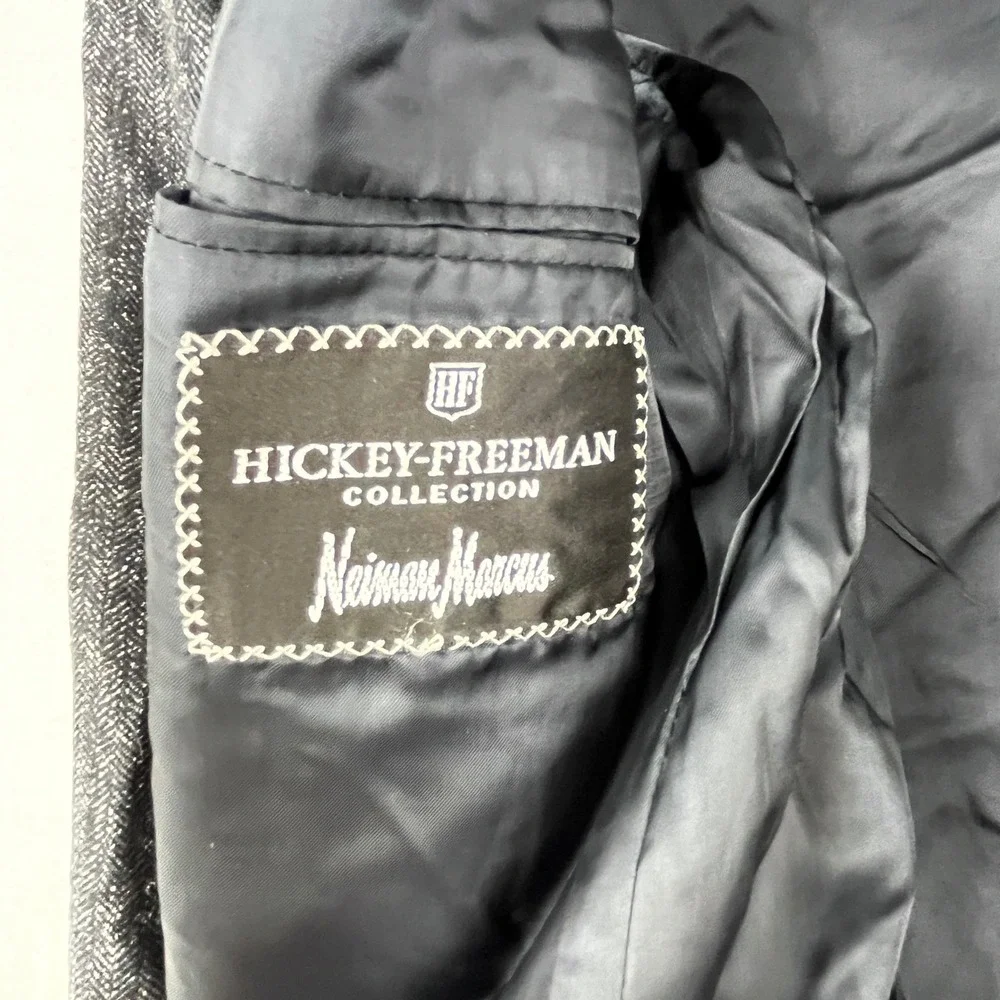 Hickey Freeman Blazer Mens 40 (40) Wool Silk Herringbone Diplomat Sport Coat